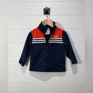 12M Adidas Navy and Orange Kids Zip Track Jacket